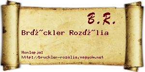 Brückler Rozália névjegykártya