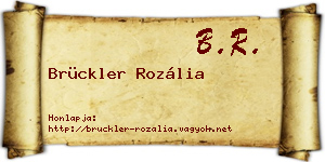 Brückler Rozália névjegykártya